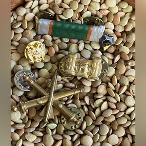 Vintage Military Pins Lot (5) Metal World War